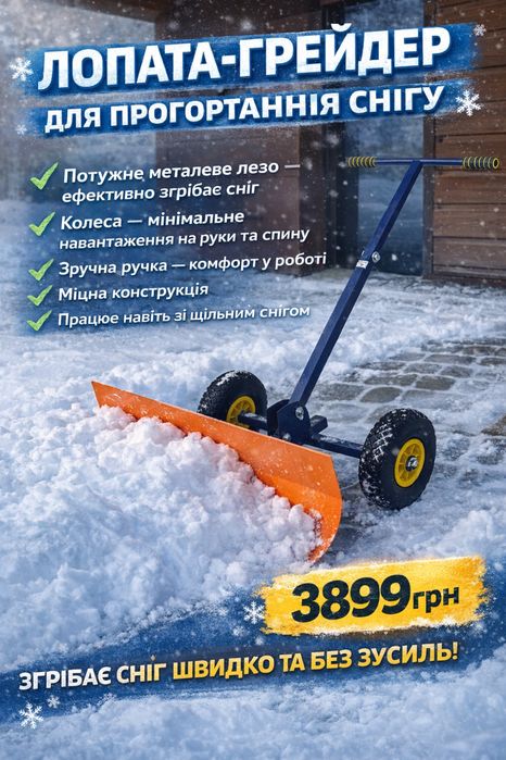 Лопата , сніговідгортувач , ручна лопата, грейдер, снігоочисник