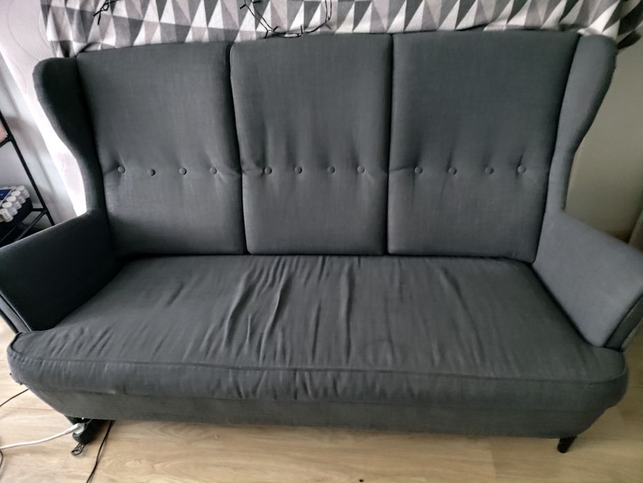 IKEA STRANDMON  ładna  Sofa  kanapa tania 3-osobowa Nordvalla ciemnosz