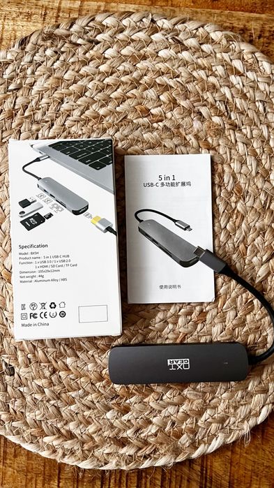 HUB USB-C 5w1 HDMI USB 3.0 SD microSD – adapter do laptopa