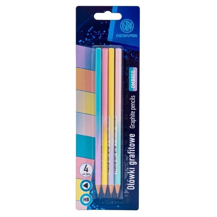 Ołówki Grafitowe Trójkątne Hb Astrapen Ombre 4 Szt. Astra Art-Pap