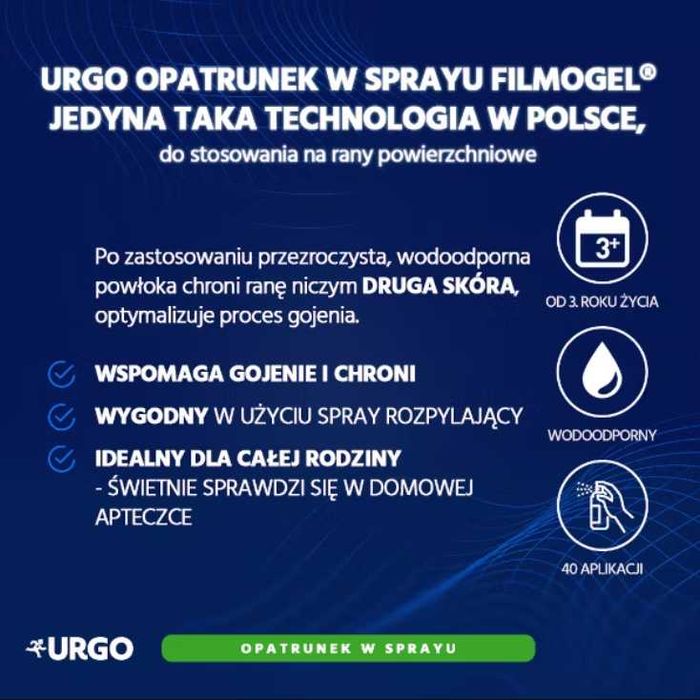 URGO FILMOGEL Opatrunek na rany w sprayu 40 ml