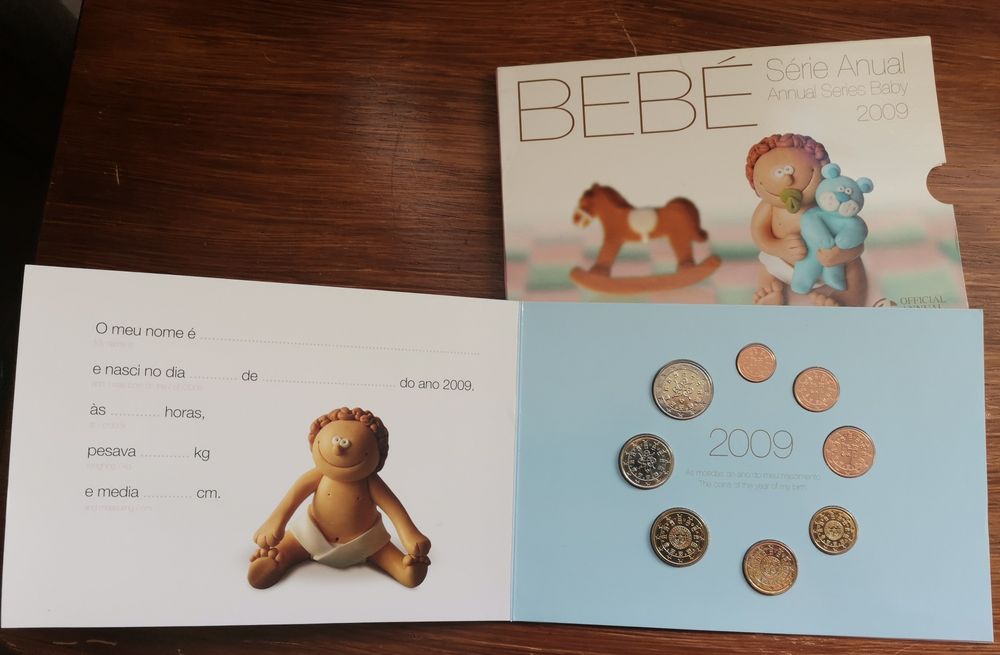 Moedas em carteira BNC Bebé 2009 - Portugal