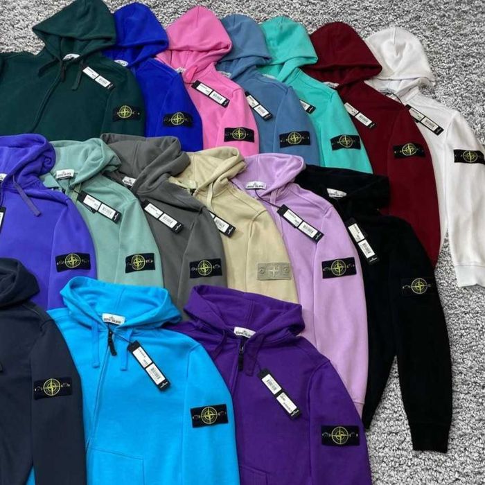Зіп‑худі Stone Island з патчем кофта зипка светр стон айленд унісекс преміум