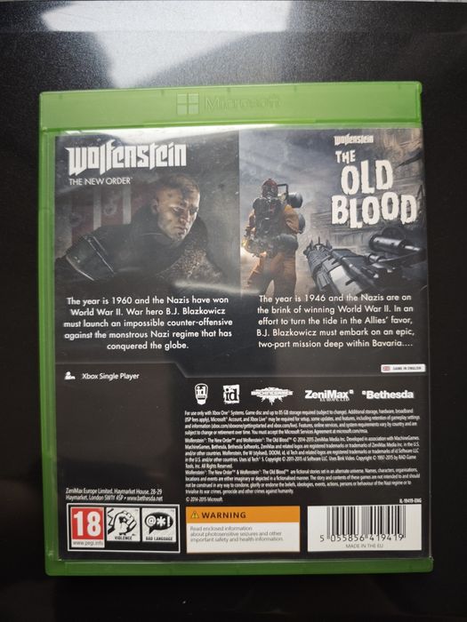 Wolfenstein The New Order i Wolfenstein The Old Blood double pack Xbox
