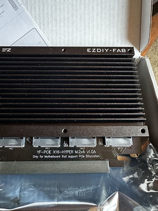 Карта розширення адаптер EZDIY-FAB Quad M.2 SSD PCIE X16 на 4 SSD