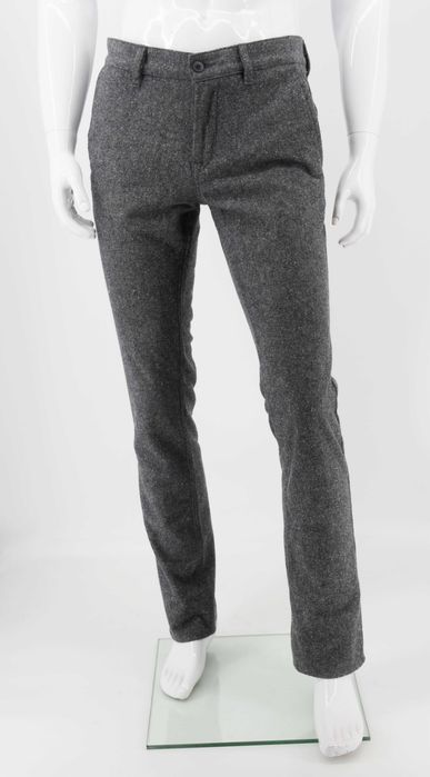 HUGO BOSS spodnie męskie grafitowe wełna melanż REGULAR FIT 32/34