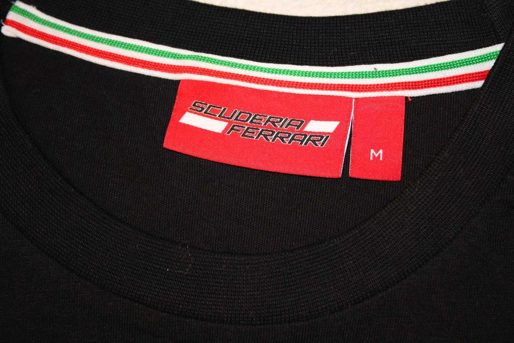 PRAWIE NOWY, T-shirt,SCUDERIA FERRARI, męski,roz.M,czarna