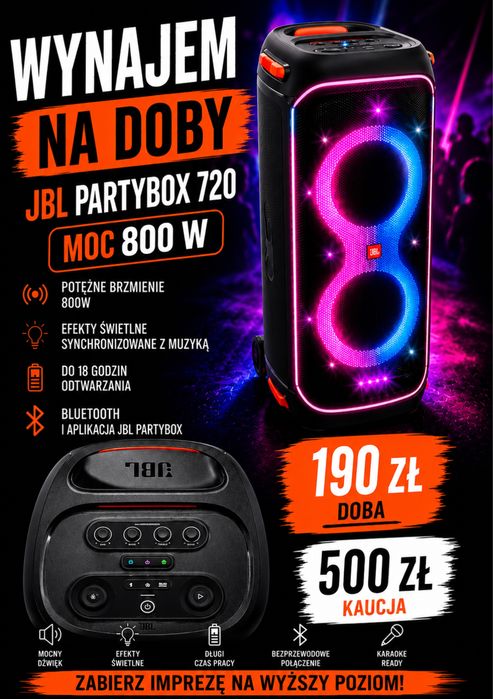 Wynajem głośnika JBL  720 Partybox