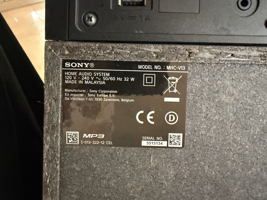 Głośnik przenośny Sony MHC-V13 czarny 150 W