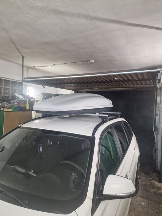 Box Dachowy G3 (włoski) + bagażnik dachowy. Długi i pojemny box.