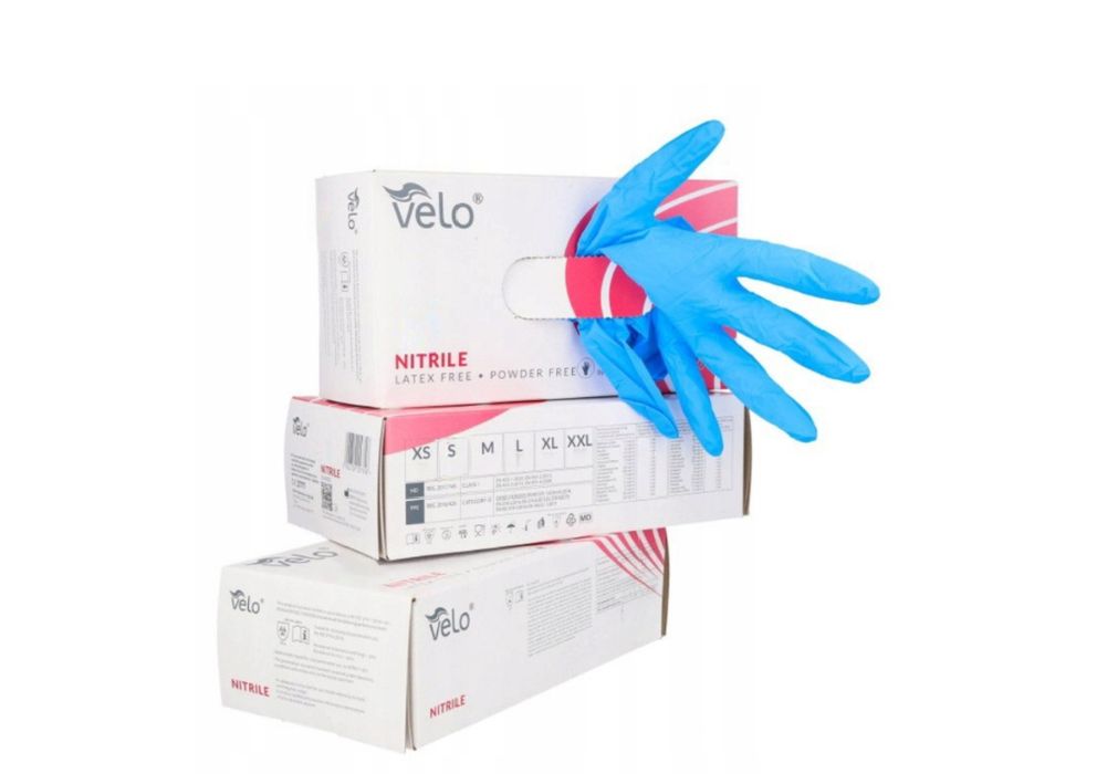 Rękawiczki nitrylowe bezpudrowe VELO S 100 szt