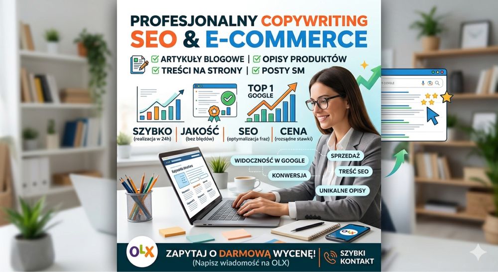 Profesjonalny Copywriting | Teksty SEO | Szybkie terminy | Artykuły i Opisy