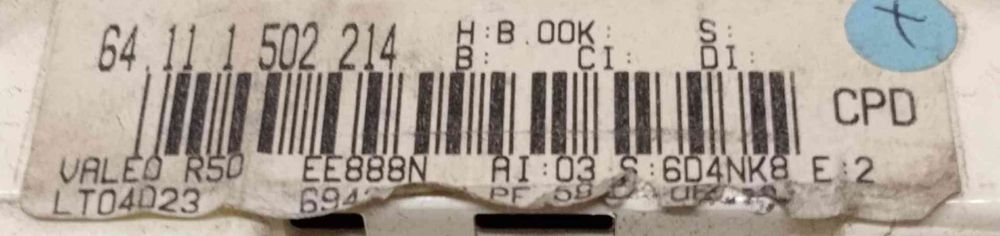 Comando Chauffage / Sofagem 64111502214 - MINI MINI