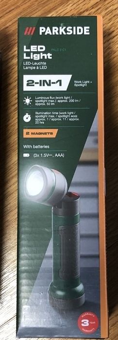Ліхтарик  Parkside (Німеччина) на батарейках ААА