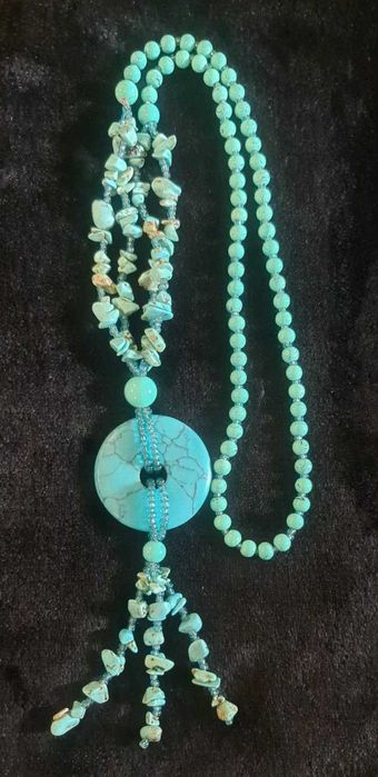 Намисто кольє бусы сотуар ожерелье вінтаж натуральне каміння бірюза