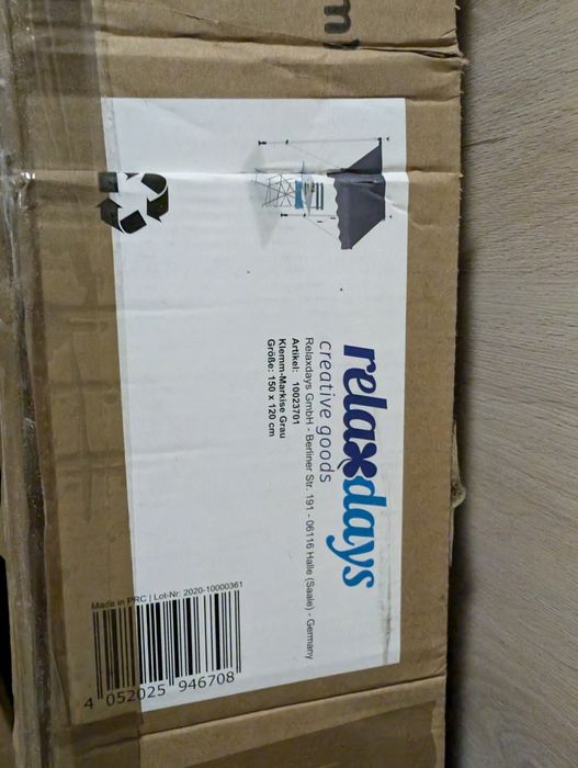 Markiza rozporowa tarasowa szara