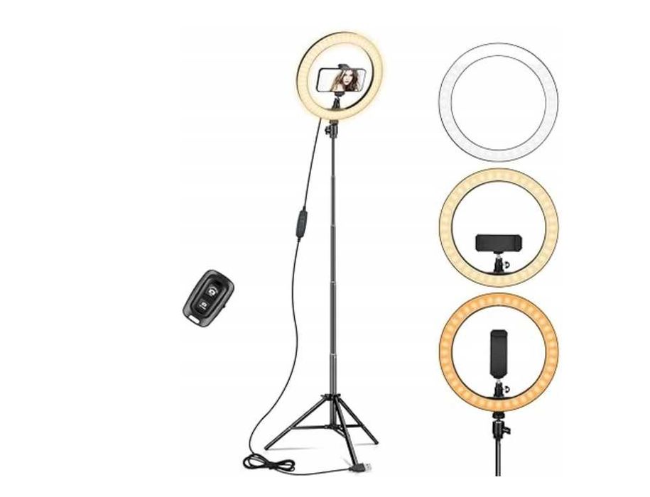 Lampa pierścieniowa do selfie i wideo LED 25,5 cm statyw AIXPI