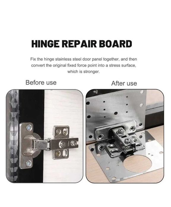 Placas de Reparação de Dobradiças, com Kit de Parafusos - 2 unidades