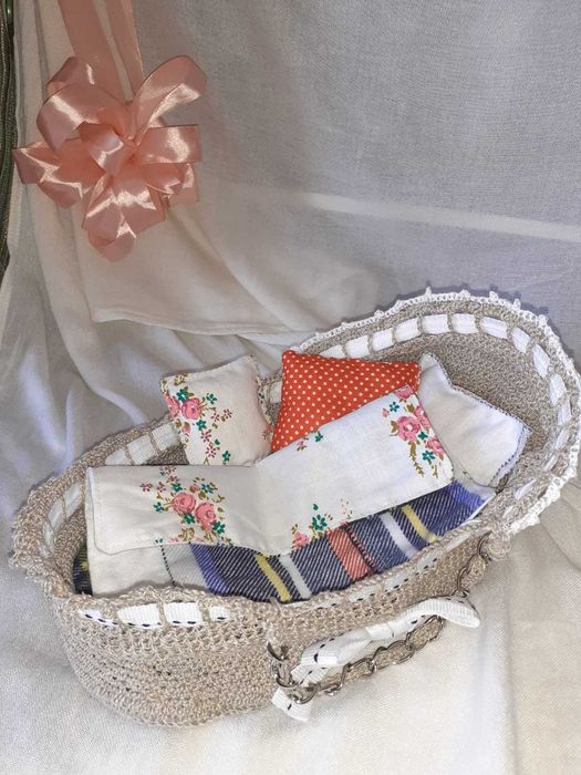 Kids іграшки лялька (кукла)
текстильна с колискою і одягом