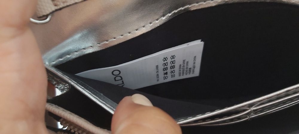 Pochete / mala / carteira ALDO rosa e prateada