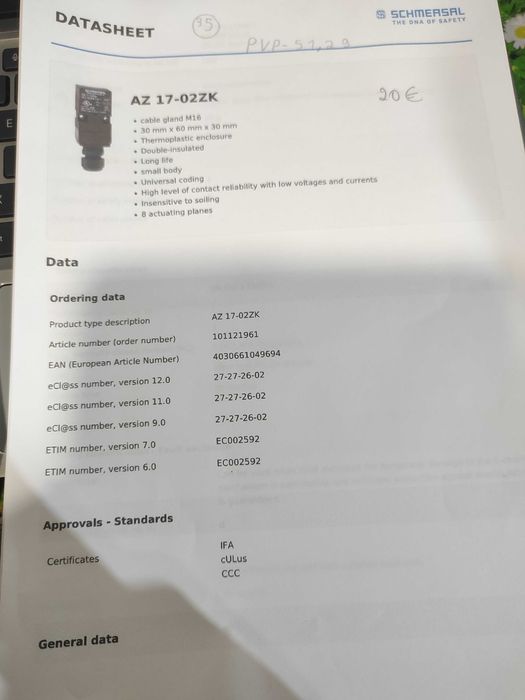 Fim de curso Segurança SCHMERSAL