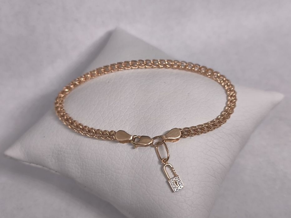 Браслет золотой с подвеской 17см (5.23гр)