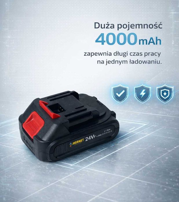 Akumulatorowa piła szablasta wyrzynarka lisica lisi ogon 24V 4Ah 2xaku