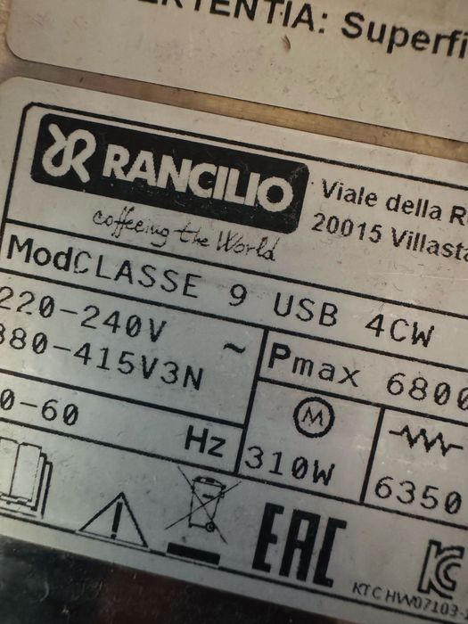 Rancillo Classe 9 usb ekspres kolbowy do kawiarni restauracji
