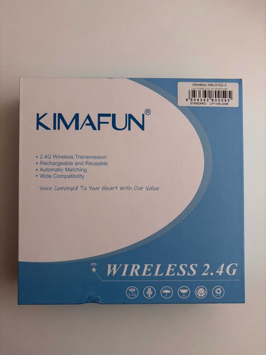 Bezprzewodowy mikrofon nagłowny i krawatowy - KIMAFUN 2.4G
