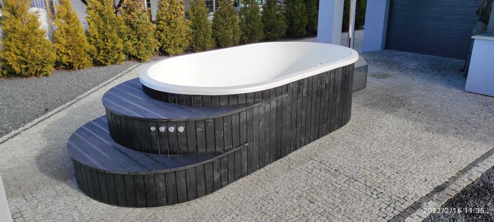 Basen balia jacuzzi od ręki nowe producent hydromasaż piec zestaw