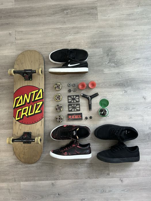 Skate, peças e ténis