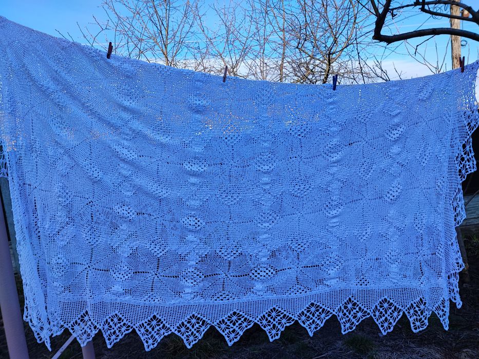 Скатертина, покривало, простирадло ручна робота крючок котон