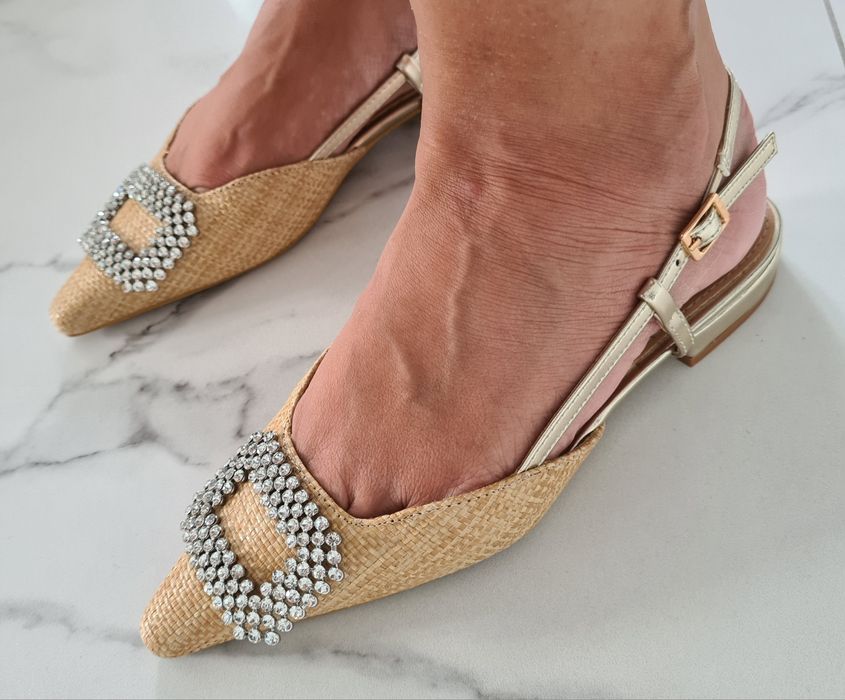 Baleriny sandały bez pięty 36