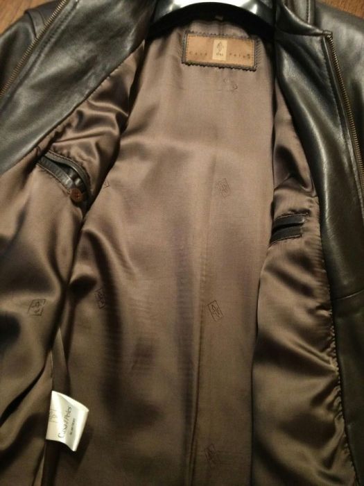 Casaco homem pele verdadeira castanho