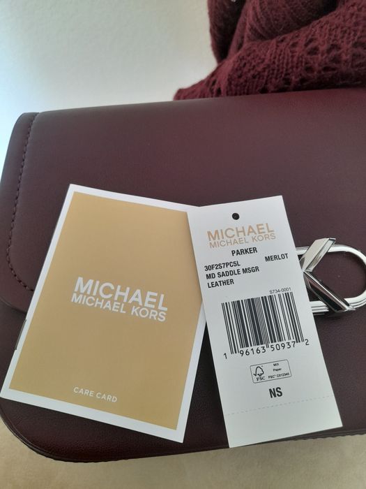 Кроссбоди от Michael kors (parker)из нат.кожи, бордо, новая