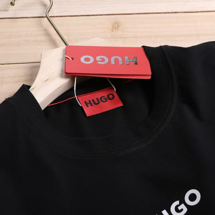 Футболка HUGO чоловіча | Premium | Чорна / Біла | M-XXL