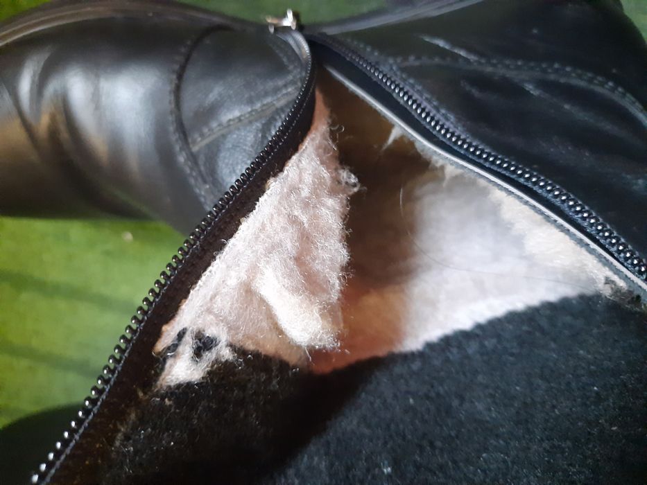 Сапоги кожа цыгейка флис зима