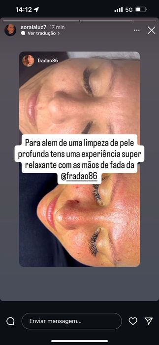 Limpeza de pele e Lifting pestanas ao domicílio