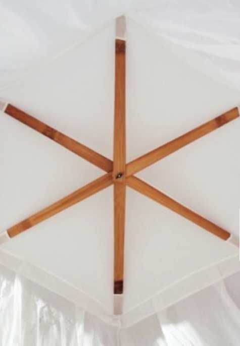 três mosquiteiros, contra mosquitos, um branco, um rosa e um azul