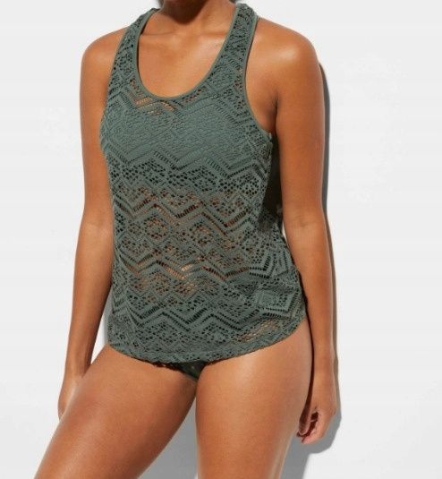 B.P.C tankini oliwkowe ażurowe z figami 42.