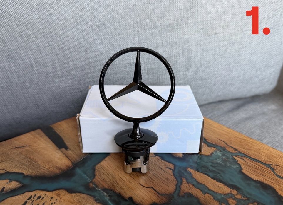 Емблема Mercedes приціл значок на капот 44 мм.  Мерседес, штерн в капот маталл