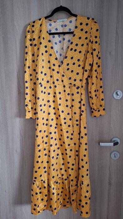 Kopertowa sukienka 40 L maxi długa