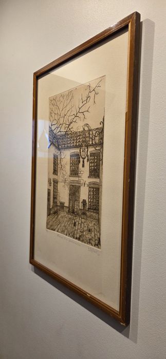 Akwaforta W.Goffmet "Dom w starym stylu"