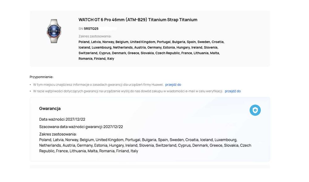 Smartwatch Huawei Watch GT 6 PRO ELITE KOMPLET Gwarancja!