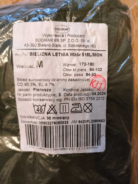 Bielizna letnia wzór 518L/MON.      M