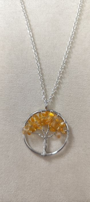 Colar Árvore da Vida com pedras semipreciosas