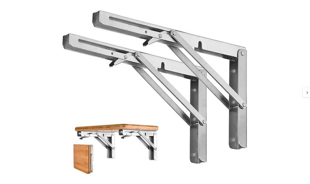 Suporte de prateleira dobrável de aço inoxidável 2 peças