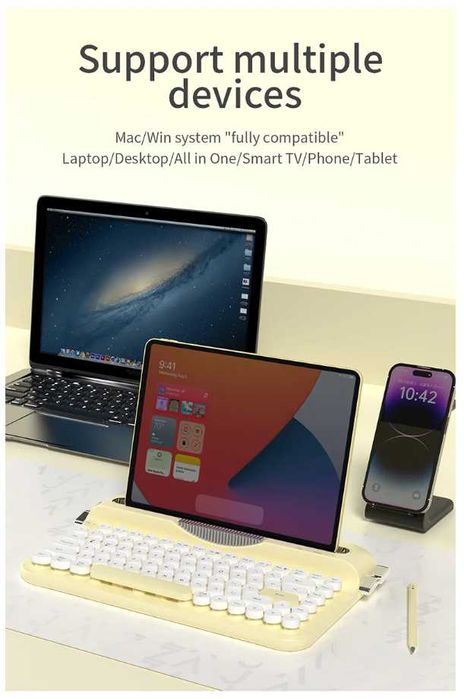 AJAZZ AF84 Teclado Retro Amarelo