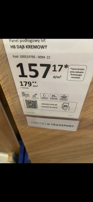 Panel jodełka  winyl dąb kremowy Barlinek  4,41m2