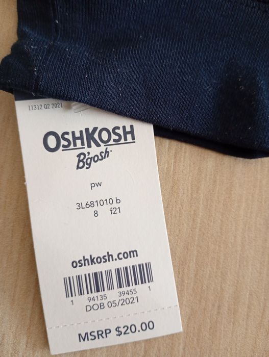 Детская рубашка-поло с длинными рукавами OshKosh  размер  8